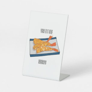 Signe De Table Illustration de la tempura crevette