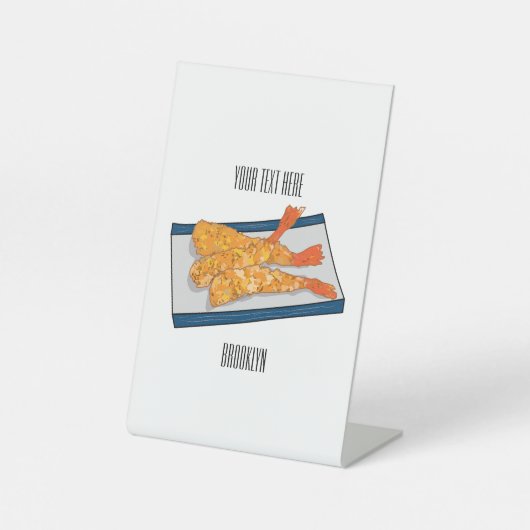Signe De Table Illustration de la tempura crevette (Recto)