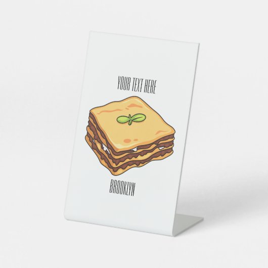 Signe De Table Illustration de Lasagna (Recto)