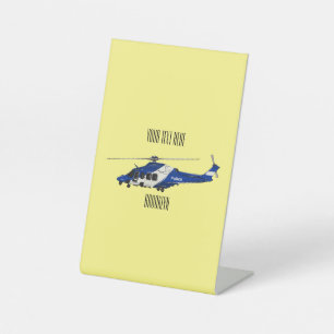 Signe De Table Illustration de l'hélicoptère de police