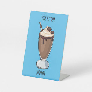 Signe De Table Illustration de milk-shake au chocolat