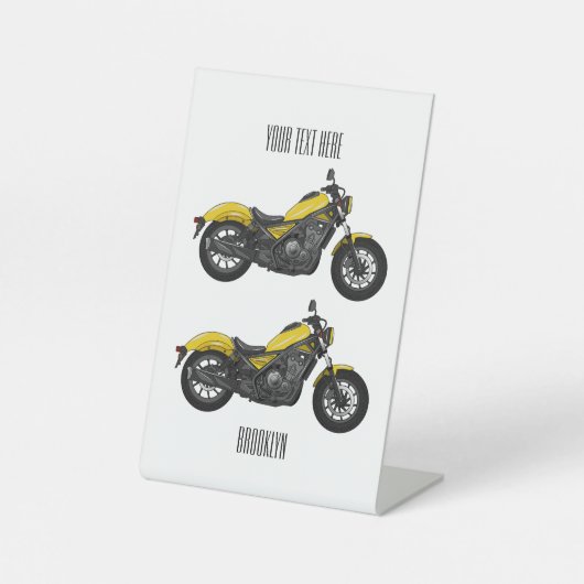 Signe De Table Illustration de moto Cruiser (Recto)