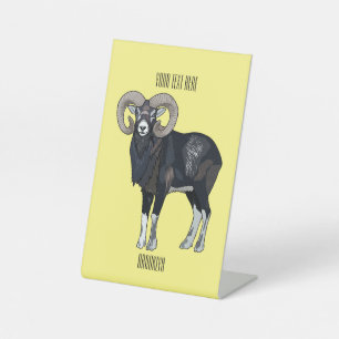 Signe De Table Illustration de mouflon, mouton