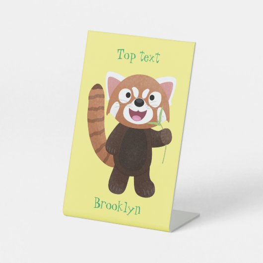 Signe De Table Illustration de panda rouge mignon (Recto)