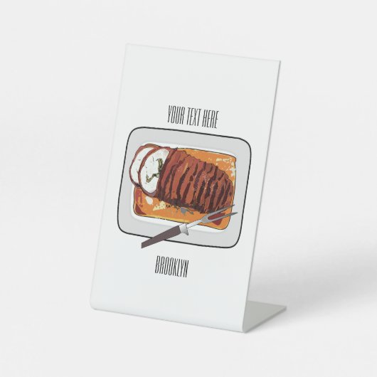 Signe De Table Illustration de poitrine de dinde rôtie (Recto)