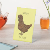 Signe De Table Illustration de poulet à la polis chamois (In SItu)