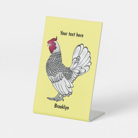 Signe De Table Illustration de poulet Sebright (Recto)