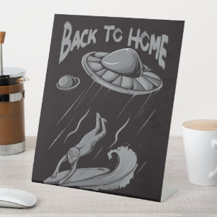 Signe De Table Illustration de surf pour alien avec retour à la m