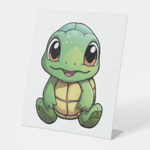 Signe De Table Illustration de tortue caricaturale