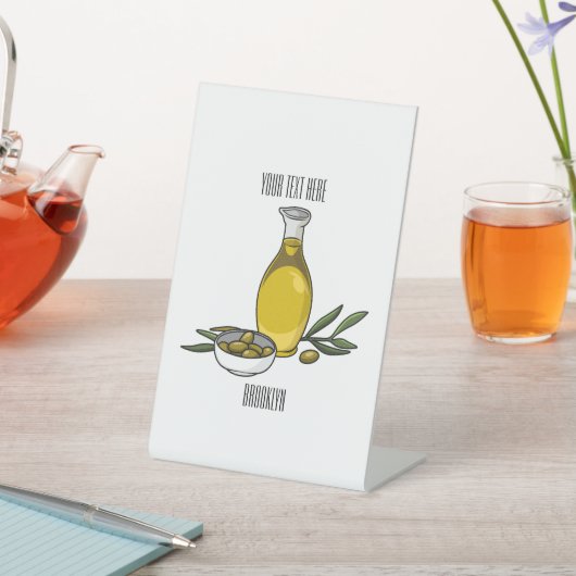 Signe De Table Illustration d'huile d'olive (In SItu)