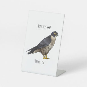 Signe De Table Illustration d'oiseau de faucon pèlerin