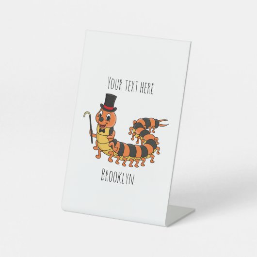 Signe De Table Illustration drôle de dessin animé centipede (Recto)