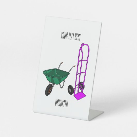 Signe De Table Illustration du chariot à roues et du chariot à ma (Recto)