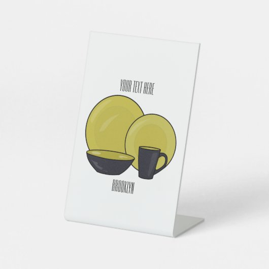 Signe De Table Illustration du jeu de produits de table (Recto)