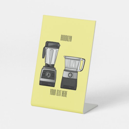 Signe De Table Illustration du processeur et du mixeur alimentair (Recto)