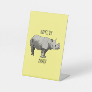 Signe De Table Illustration du rhinocéros de Javan