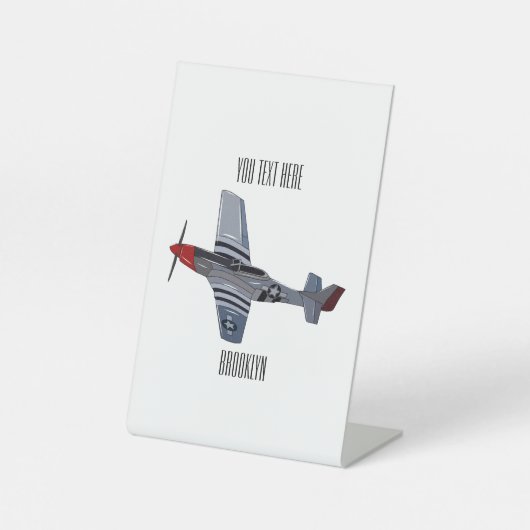 Signe De Table Illustration d'un avion de chasse-bombardier (Recto)