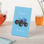 Signe De Table Illustration d'un camion monstre bleu mou (In SItu)