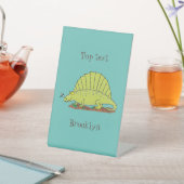 Signe De Table Illustration d'un dimétrodon vert mignon (In SItu)