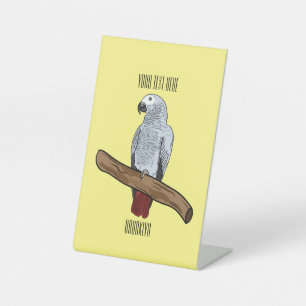 Signe De Table Illustration d'un perroquet gris en Afrique