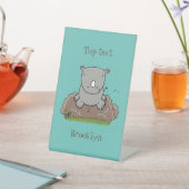 Signe De Table Illustration d'un petit rhinocéros (In SItu)