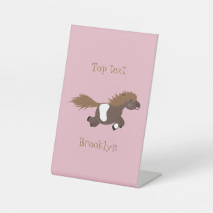 Signe De Table Illustration d'un poney de Shetland mignon