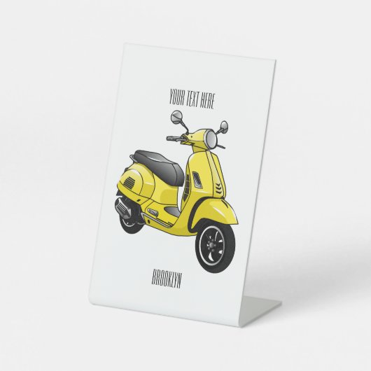 Signe De Table Illustration d'une moto cyclable (Recto)