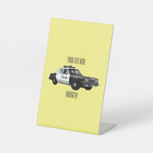 Signe De Table Illustration d'une voiture de police