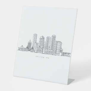 Signe De Table Illustration minimaliste de l'horizon de la ville 