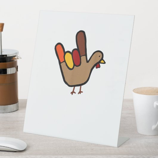 Signe De Table ILY Sign Language Main Turkey Thanksgiving Holiday (In SItu)