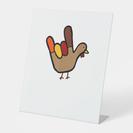 Signe De Table ILY Sign Language Main Turkey Thanksgiving Holiday (Recto)