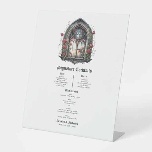 Signe De Table Imaginaire foncé Fenêtre Château Mariage gothique (Recto)
