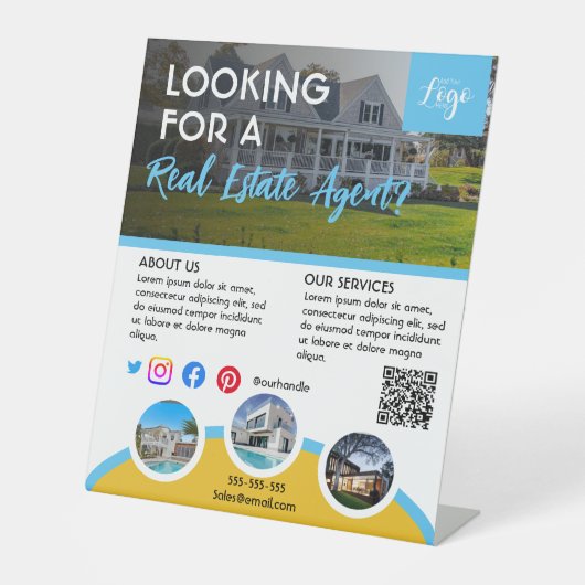 Signe De Table Immobilier agent maison ouverte propriété à vendre (Recto)