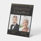 Signe De Table In Love Memory 2 Photo Black Gold Mariage (Recto)