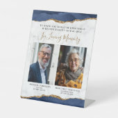 Signe De Table In Love Memory 2 Photo Blue Agate Marble Mariage (Recto)