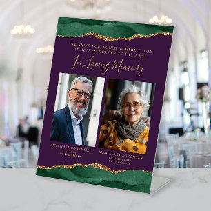 Signe De Table In Love Memory 2 Photo Green Purple Mariage