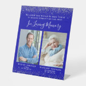 Signe De Table In Love Memory 2 Photo Royal Blue Silver Mariage (Recto)