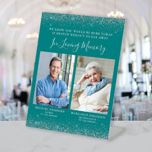 Signe De Table In Love Memory 2 Photo Turquoise Blue Silver Maria