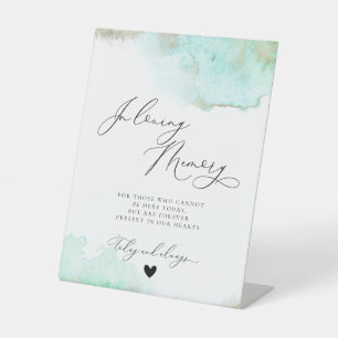 Signe De Table In Love Memory Memorial Beach Turquoise Gold Maria