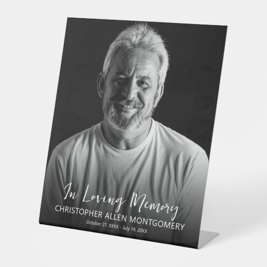 Signe De Table In Love Memory Photo Funérailles commémoratives (Recto)