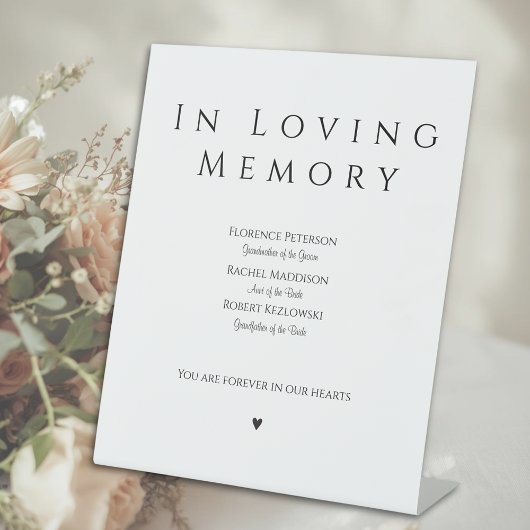 Signe De Table In Loving Memory Wedding Remembrance Pedestal Sign