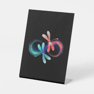 Signe De Table Infini avec des libellules lumineuses