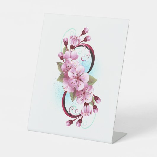 Signe De Table Infinité avec les fleurs Sakura (Recto)