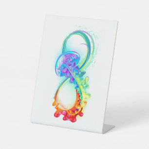 Signe De Table Infinity avec Rainbow Jellyfish