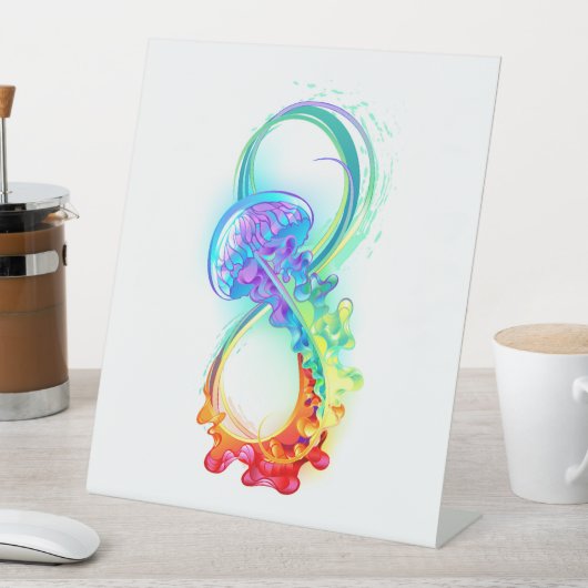 Signe De Table Infinity avec Rainbow Jellyfish (In SItu)