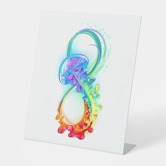 Signe De Table Infinity avec Rainbow Jellyfish (Recto)