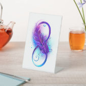 Signe De Table Infinity with purple feather (In SItu)
