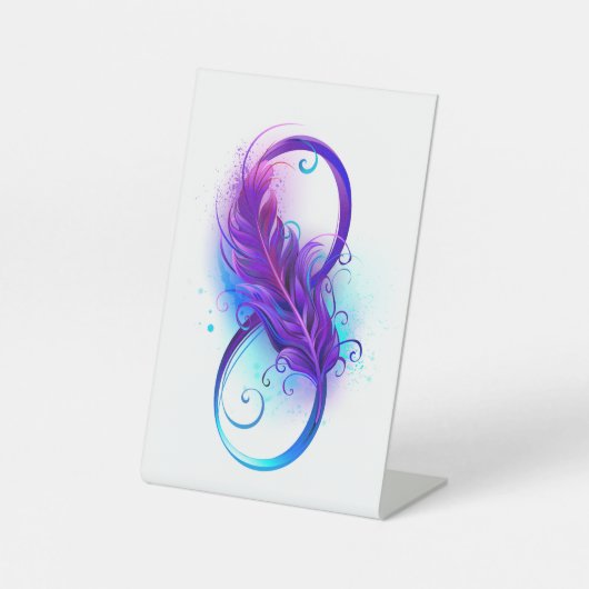 Signe De Table Infinity with purple feather (Recto)