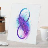 Signe De Table Infinity with purple feather (In SItu)