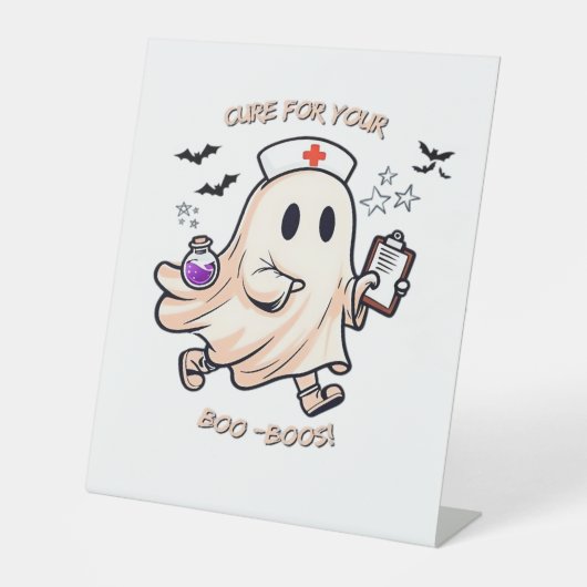 Signe De Table Infirmière fantôme avec potion magique - Cure pour (Recto)